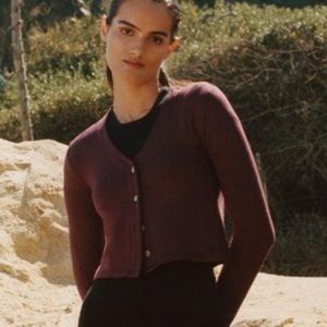 Bleusalt BROWN shorty cardigan. Size small.